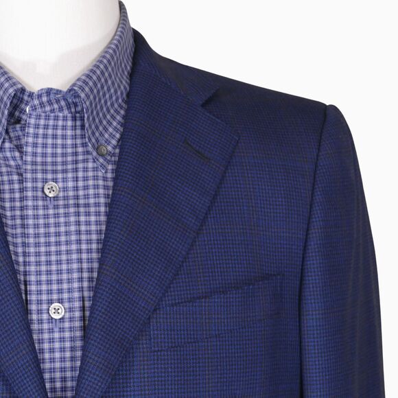 Ermenegildo Zegna Sport Coat Blazer Men 38S Blue Plaid Trofeo Wool 3-Button - Picture 3 of 12
